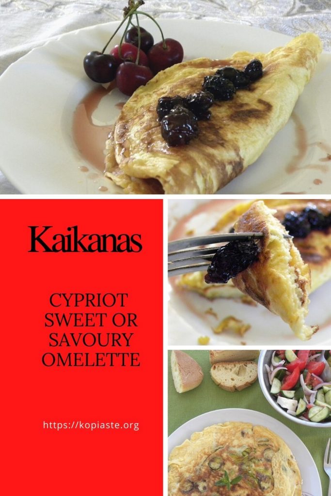 Collage kaikanas Cypriot sweet or savoury omelette image