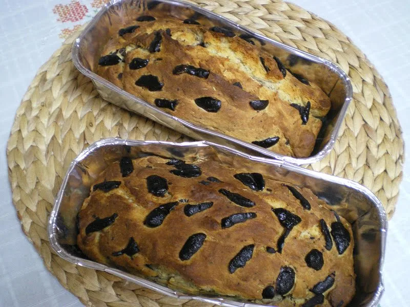 two loaves of baked bread image