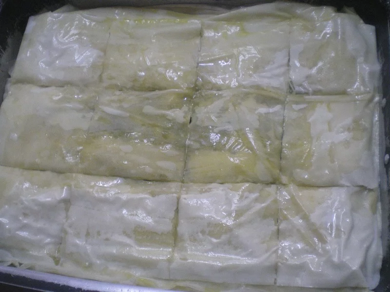 Scoring the phyllo sheets image
