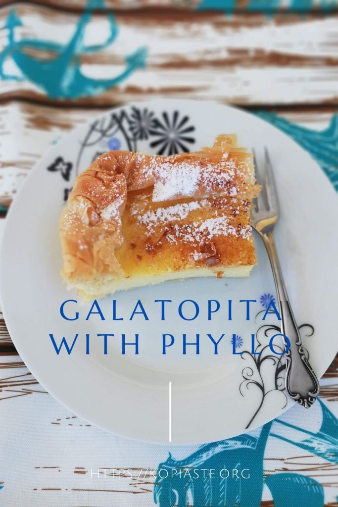 Collage Galatopita with phyllo picture