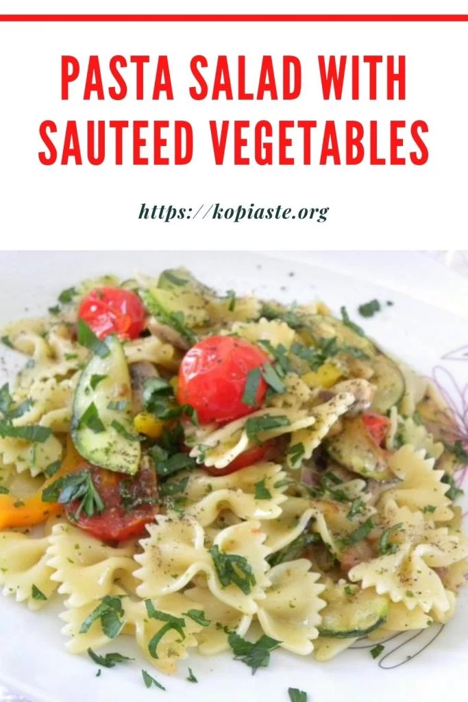 Collage Pasta Salad with sautéed vegetables image