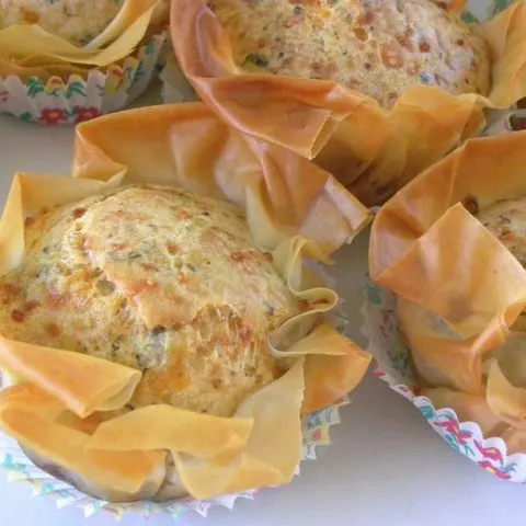 halloumi muffins in phyllo cases image