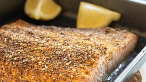 Image for Oven-Baked Salmon with Lemon Pepper [Keto, Whole 30, Paleo]