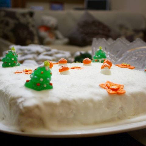 Christmas Cake with ebible ornaments image