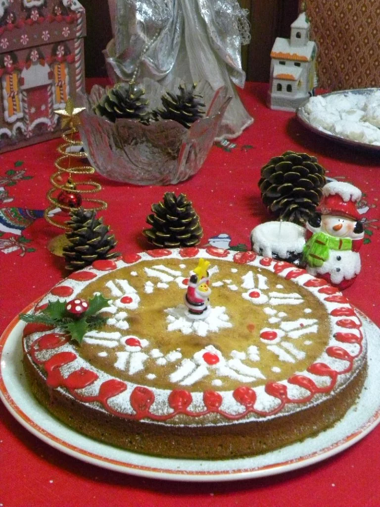Vassilopita cake with ornaments picture