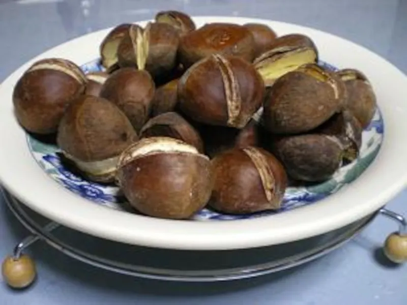 Chestnuts baked in the oven image