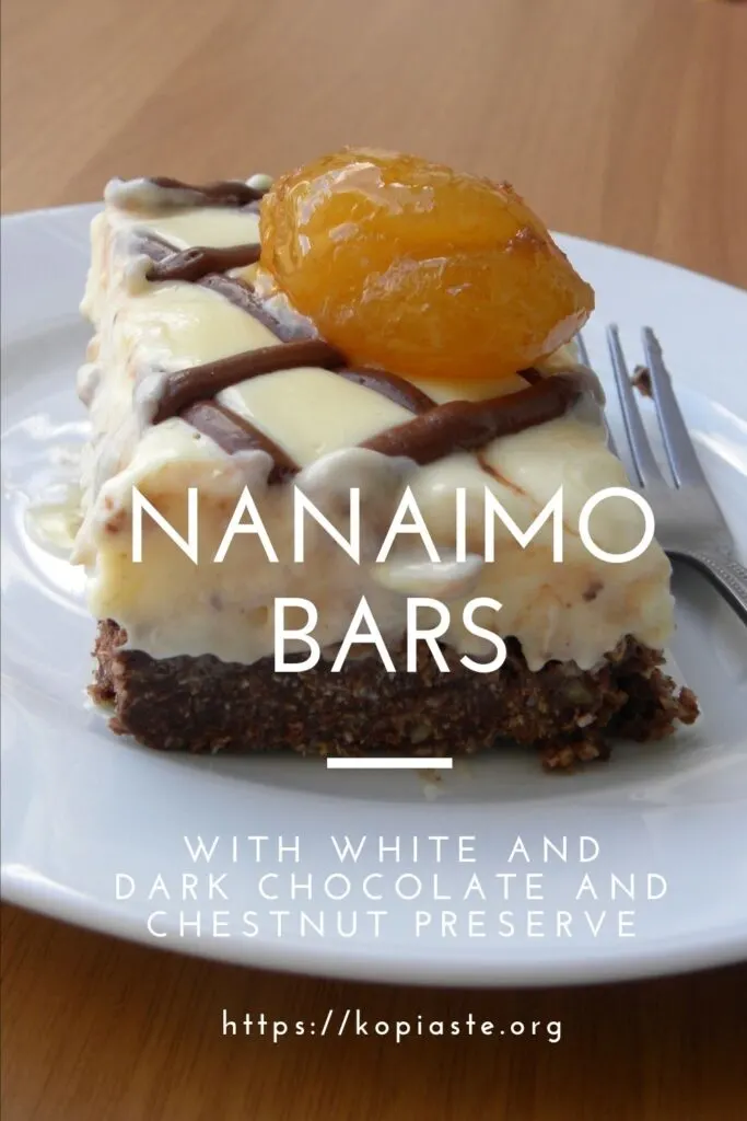 Collage White chocolate and chestnut nanaimo bars image