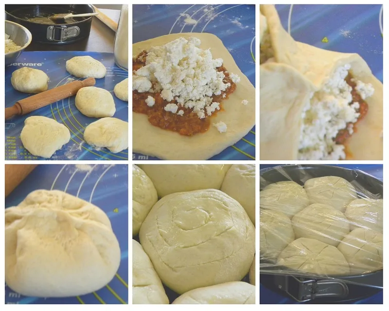 Collage making pizza bread image