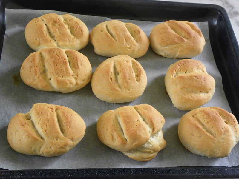 Mini bread rolls baked image