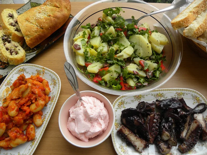 Greek Orthodox Lenten mezze platters image