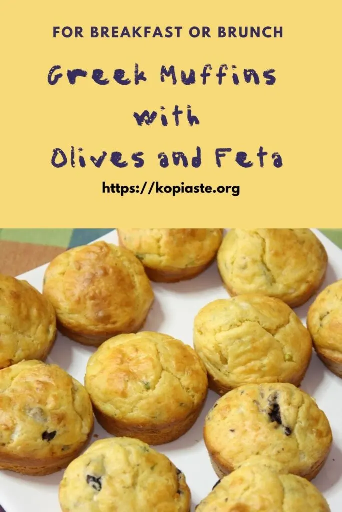 Collage Kalamata olives and feta muffins image