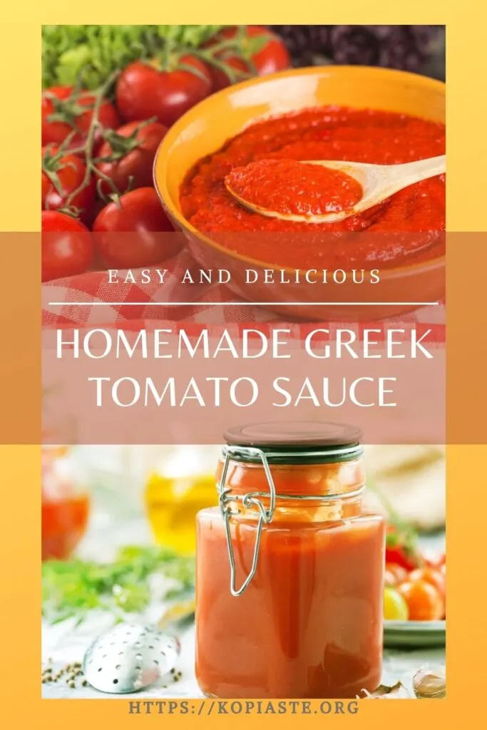 Collage easy and delicious homemade greek tomato sauce image
