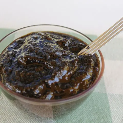 Walnut jam with unripe walnuts image