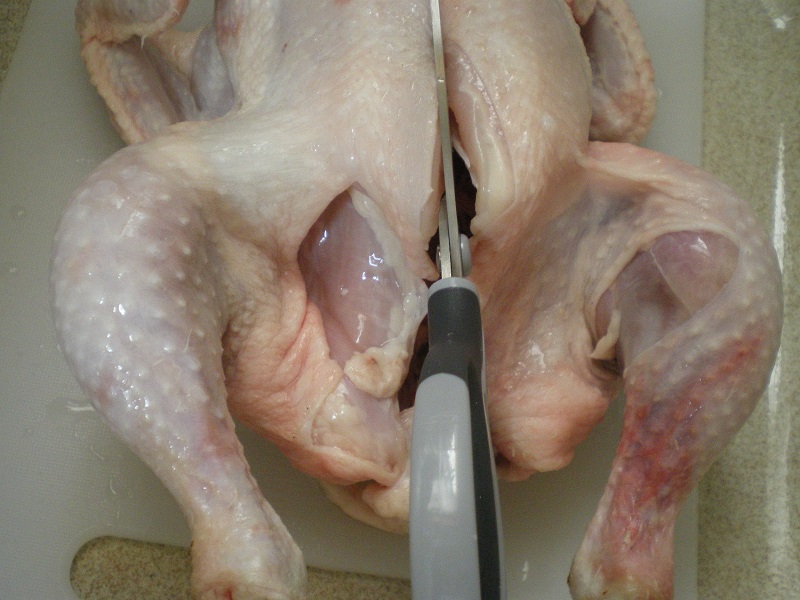 chicken cut with scissors image