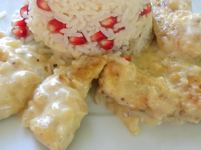 Chicken Fricassee with pomegranate Rice image