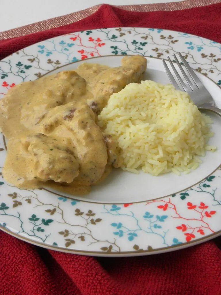 Chicken fricassee with rice pilaf image