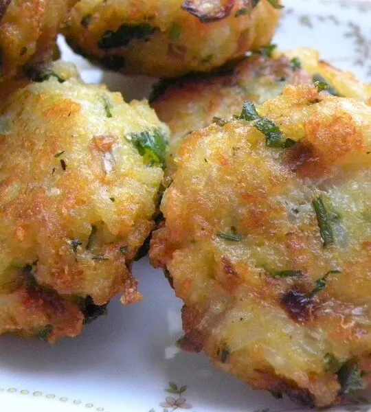 Kid friendly Greek Fried Rice patties with vegetables