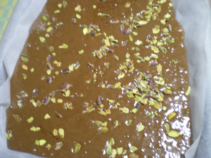 Brownies with Pistachios before baking image