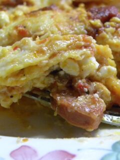 Sausage and feta lasagna image