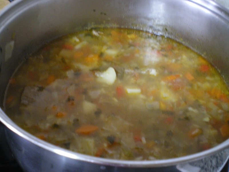 Meat soup image.