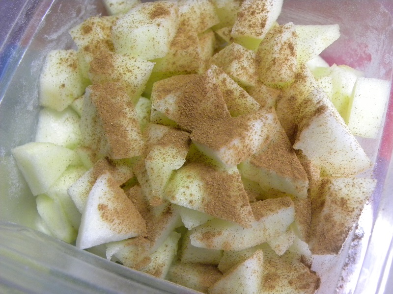 Leftover apple cut into smaller pieces image
