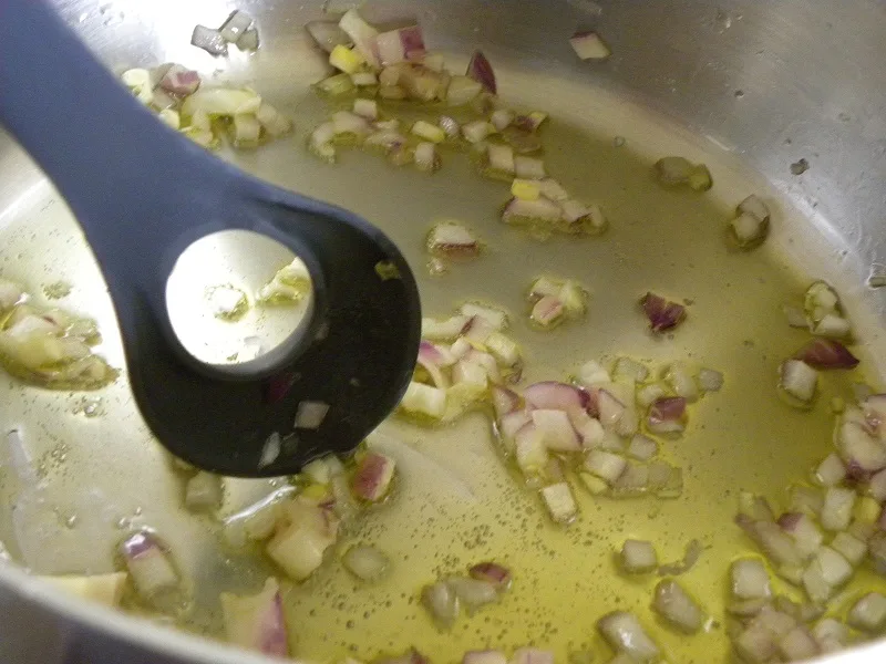Sauteing the onion image