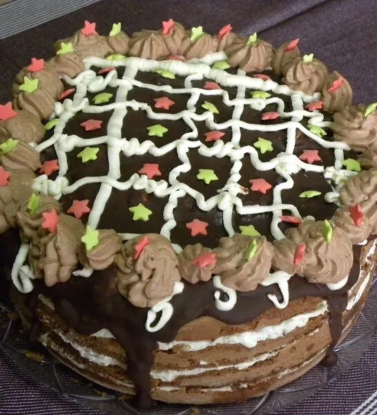 Stracciatella and Mocha Mars Chocolate Cake