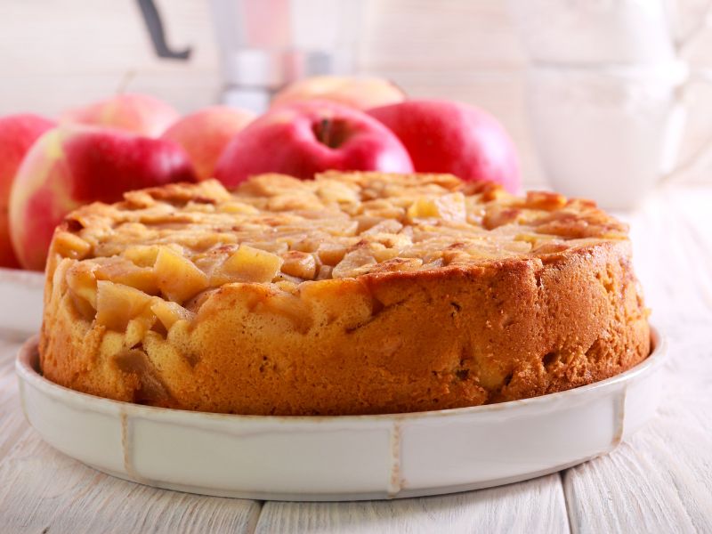 Greek upside down Olive Oil Apple Cake picture