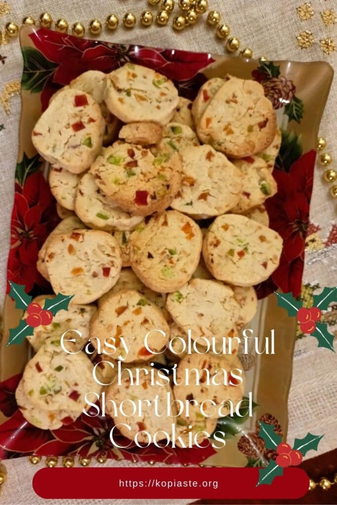 Collage Christmas Colourful Dried Fruit Shortbread Cookies image