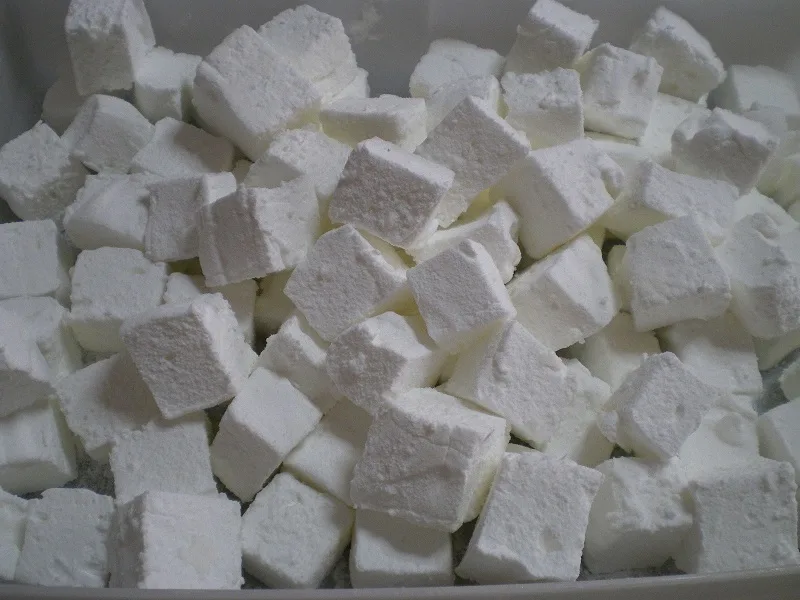 Homemade marshmallows cut image