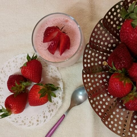 Greek Yoghurt with Strawberry Jelly Dessert image