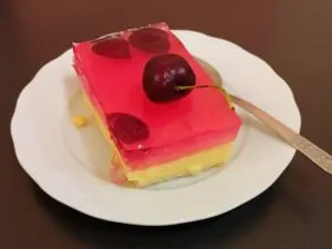 Old fashioned Fridge dessert with Cream and Jelly image