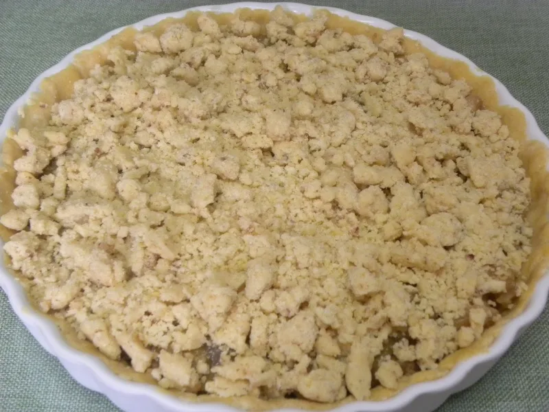 Apple Tart Crumble with mixed Nuts Crumble before baking picture