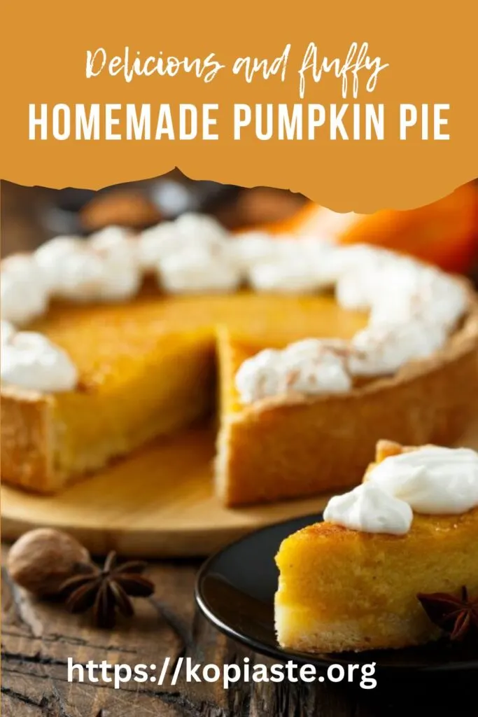 Collage Delicious and fluffy homemade pumpkin pie image