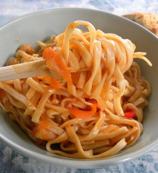 Asian-style Sweet and Sour Shrimp Noodles