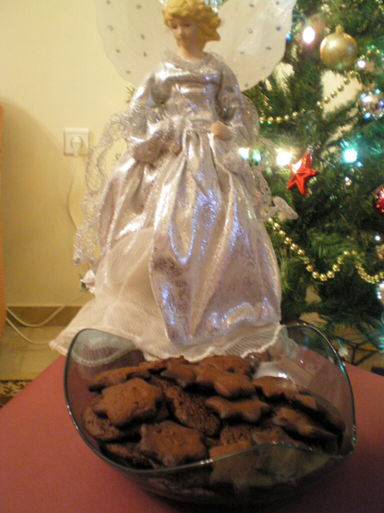 Carob cookies with angel in the background image