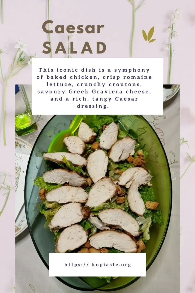 Collage Caesar salad with chicken image