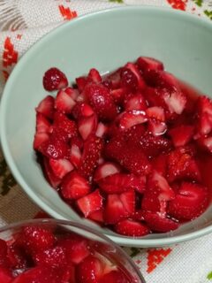 Macerated strawberries in brandy image