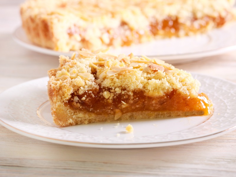 Apricot crumble cut into pieces image