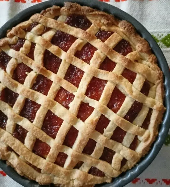 Greek-style Crostata with both Jam and Marmalade