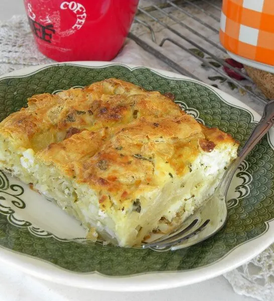 Easy Tyropita with Leftover Shredded Phyllo