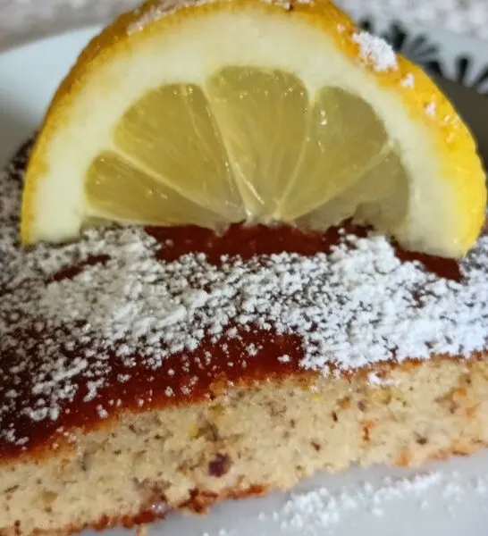 Lemon Anthotyros Cake with Almonds