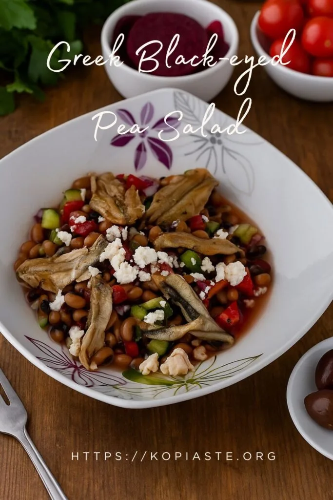 Collage Black=eyed peas salad with anchovies image