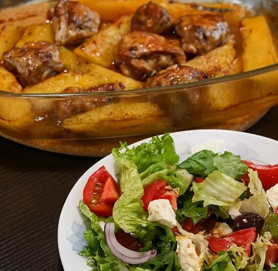 Marinated Chicken Thighs with Roasted Potatoes