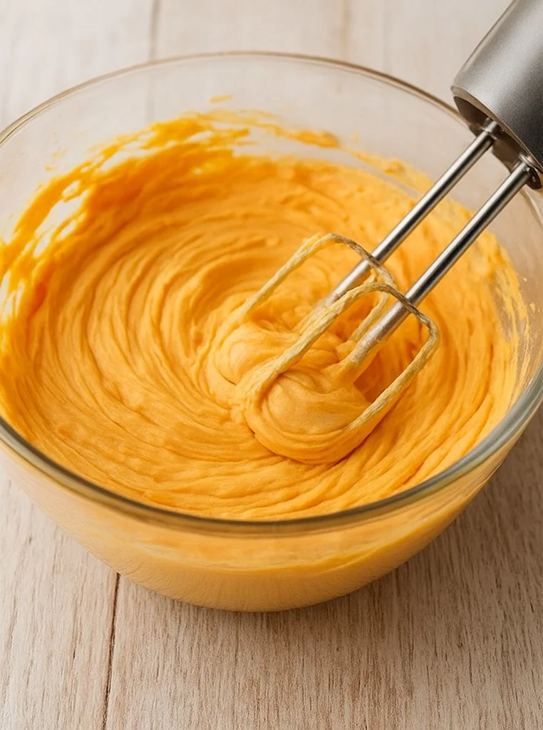 Vegan Orange Buttercream being whipped image