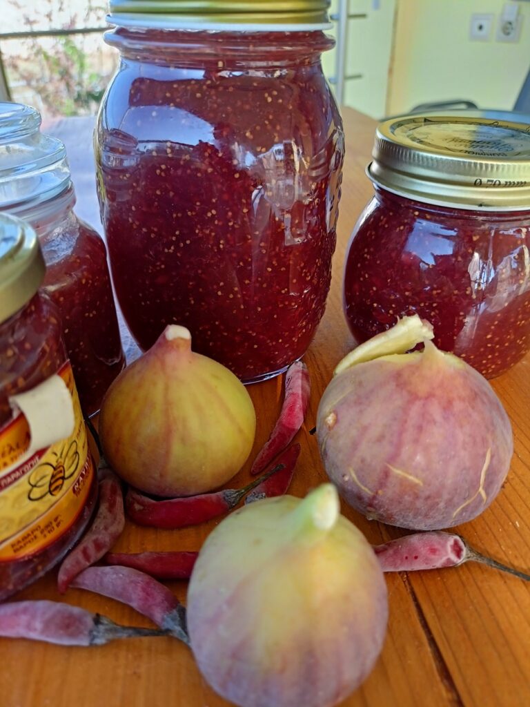 fig jam with apples, ginger and chili image