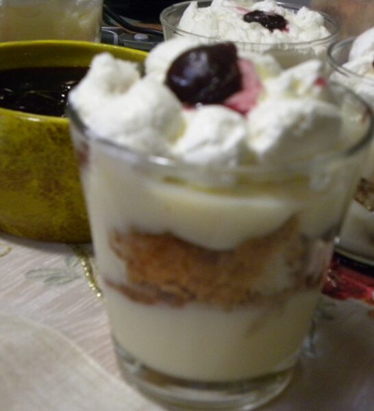 Trifle with Sour Cherries Preserve