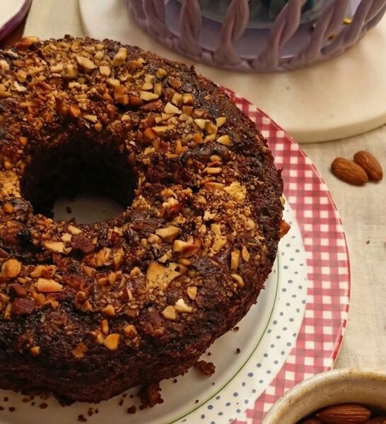 Coconut Cake with Almonds and Chocolate
