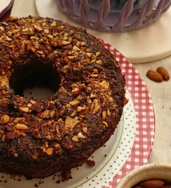 Coconut Cake with Almonds and Chocolate