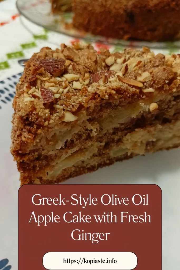Pinterest Collage Apple cake with olive oil and ginger image